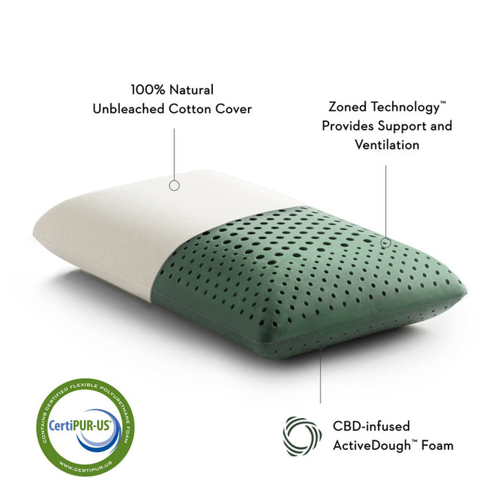 Zoned Active Dough CBD Queen Pillow by Malouf