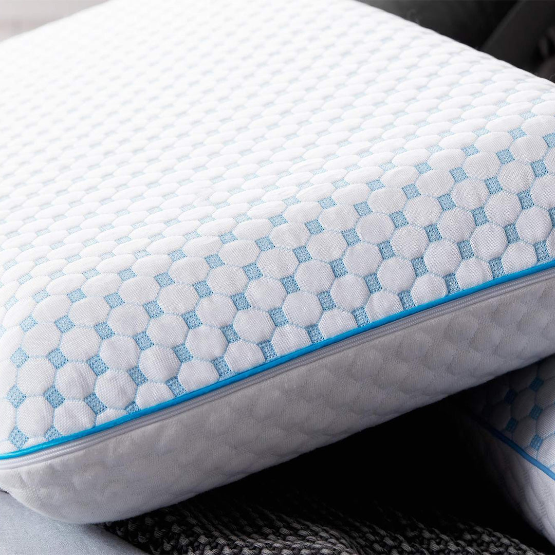 Gel Memory Foam Pillow with Reversible Cooling Cover - King Size by Malouf