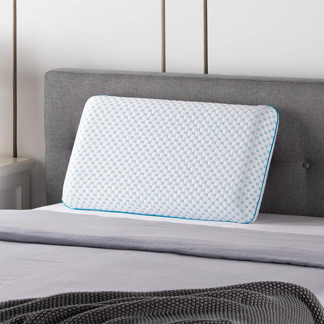 Gel Memory Foam Pillow with Reversible Cooling Cover - King Size by Malouf